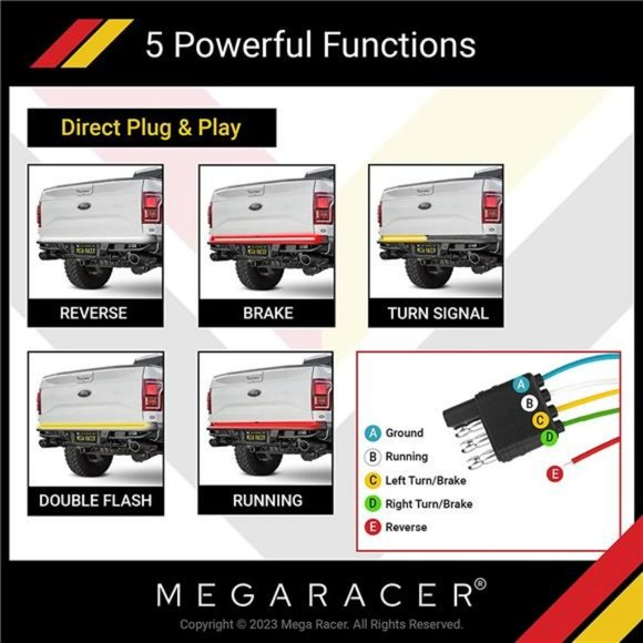 Triple Row 60 " LED Tailgate Light Bar - 270 Pcs LED Diodes, Waterproof, 1 Pc - Picture 6 of 6